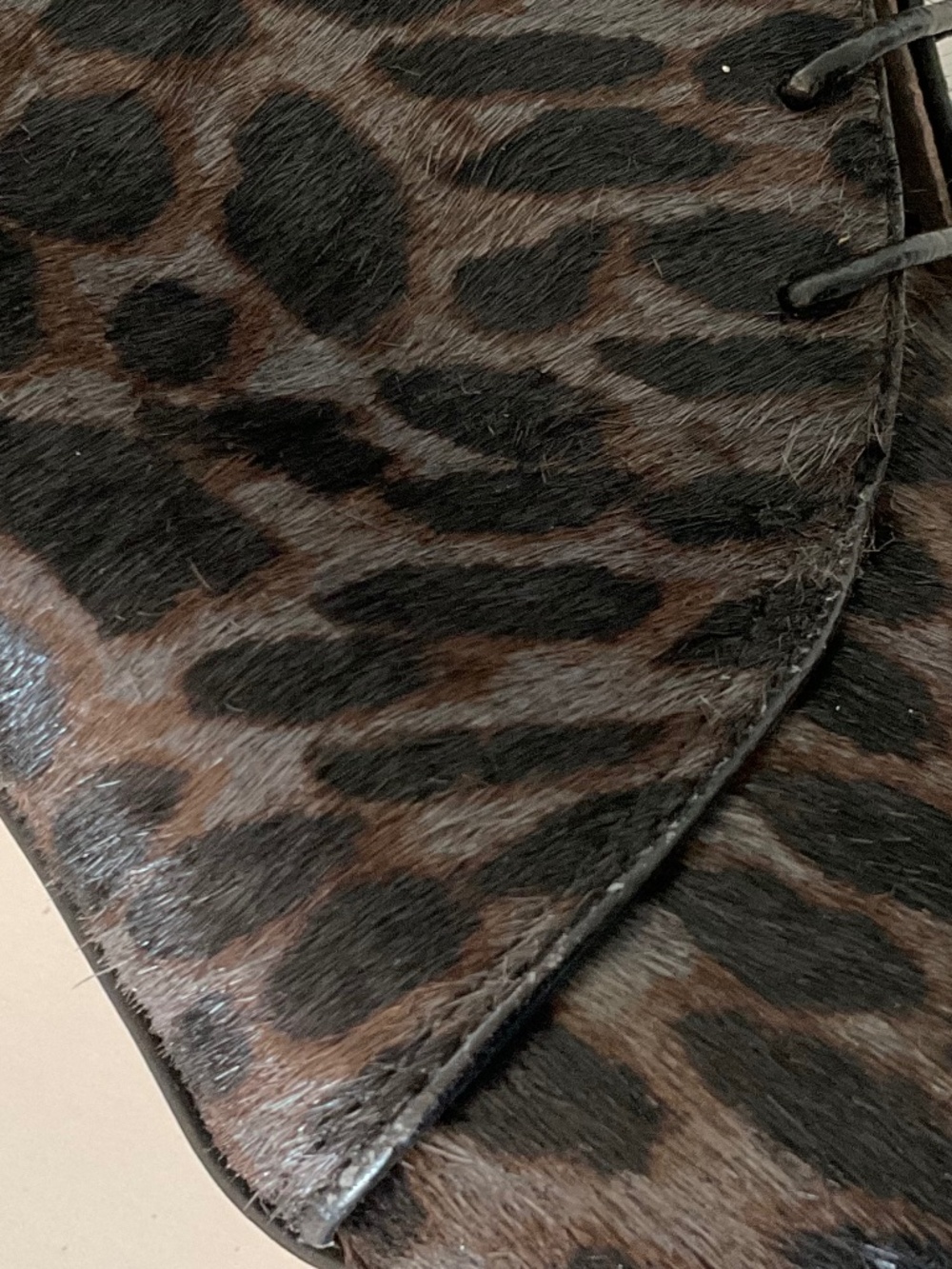 LOUISE ET CIE Veronica Cow Hair Fur Leopard Print Heels Black Grey Brown Size 8 - Picture 8 of 11